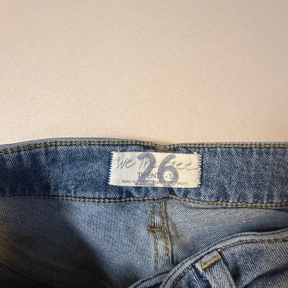 We The Free‎ Free People High Rise Skinny Jeans Blue Raw Hem Denim Womens 26